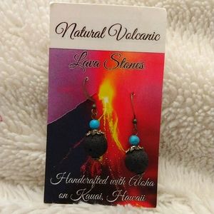 Natural Volcanic Lava Stone Earings